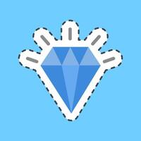 Cutting line sticker diamond. Traditional tattoo elements. vector