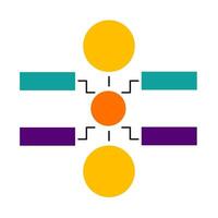 A diagram of a network with four different colored lines vector