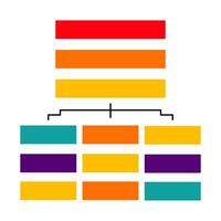 A colorful diagram of a tree with different colored bars vector