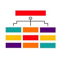 An image of a diagram of a tree with different colored blocks vector
