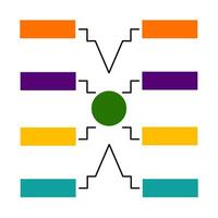A diagram of a tree with different colored lines vector