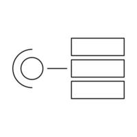 A line drawing of a computer with a computer screen vector
