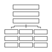 An organizational chart with a line for each level vector