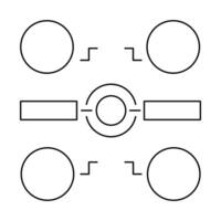 A diagram of a circle with four circles vector
