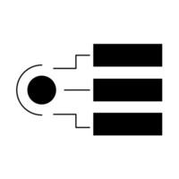 A black and white icon of a light bulb vector
