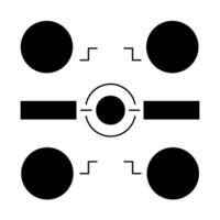 A black and white image of a circle with four circles vector