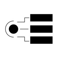 A black and white icon of a light bulb vector