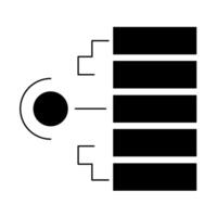 A black and white icon of a computer vector