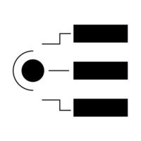 A black and white icon of a light bulb vector