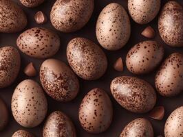 beautiful brown Easter eggs pattern with cracked pieces of eggs photo