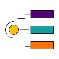 A diagram of a process with four different colored arrows vector