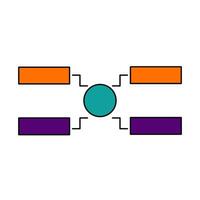 A diagram of a tournament with two different colored circles vector