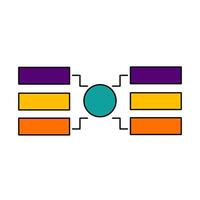 A diagram of a tournament with four different colored blocks vector