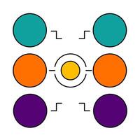 A diagram of the four different colors of circles vector