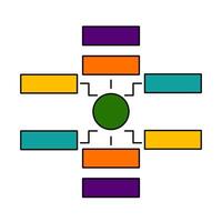 A diagram of a tree with different colored blocks vector