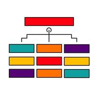 An organization chart with colored blocks vector