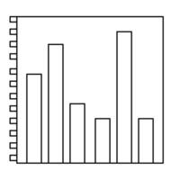 A bar chart with a line drawn on it vector