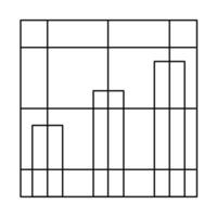 A grid of squares with a line through them vector