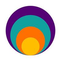 A colorful circle with a yellow, orange and blue center vector