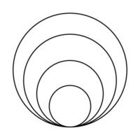 A circle with four lines in it vector