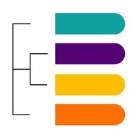 A colorful graphic with four different colors vector