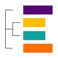 A bracket with four different colors vector