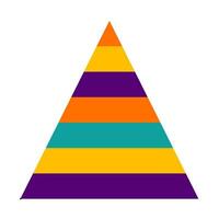 A triangle with a rainbow colored stripe on top vector