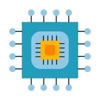 A computer processor chip icon on a white background vector
