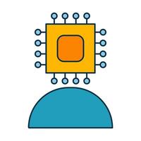 A computer processor icon on a white background vector