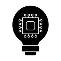 Light bulb with circuit board inside on white background vector