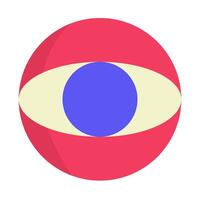 An eye icon in a red circle vector