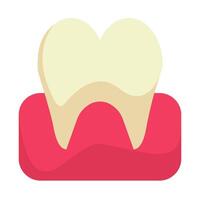 A tooth with a red toothbrush on top vector