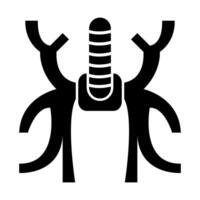 A black and white illustration of a bug with two legs vector