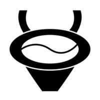 A black and white icon of a toilet bowl vector