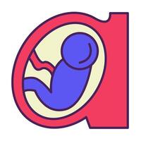 A baby in the womb with a letter a in the background vector
