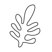 A line drawing of a leaf with a large leaf vector