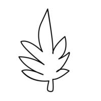 A simple drawing of a leaf on a white background vector