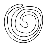 A spiral is drawn in black on a white background vector