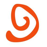 The logo for the company is an orange spiral vector