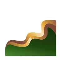 A green and brown wave on a white background vector