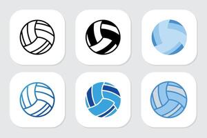 volleyball icons with various design styles vector