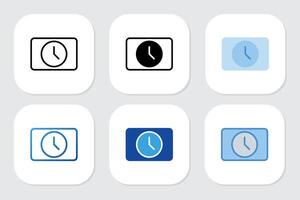 Clock icons with various design vector