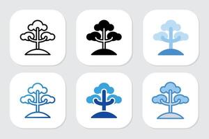 tree icons with various design style vector