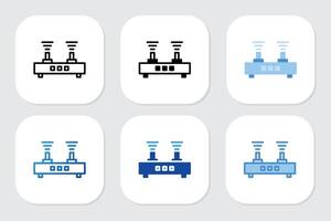 Routers icons with various design style vector