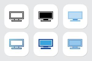 Screen icons with various design styles vector