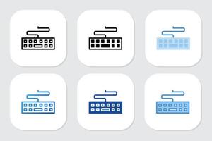 Keyboard icons with various design style vector