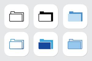 Folder icons with various design style vector
