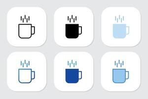 Coffee Mug icons with various design styles vector