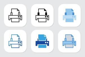 Printer icons with various design style vector