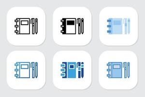 Books icon with various design styles vector